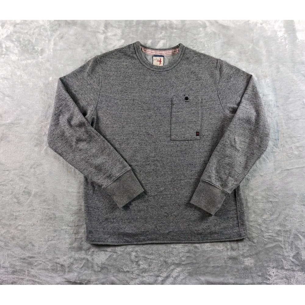 Relwen Sweatshirt Mens Large Gray Surfmesh Crewneck Pocket Waffle Lined Light